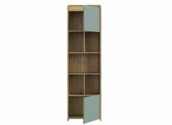 Boekenkast Hoa 59x41x204cm - decor - mauvella eik & groen- Boekenkast|Boekenkast