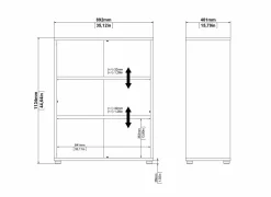 Boekenrek Prima 89x40x113cm - decor - eik- Boekenkast|Boekenkast