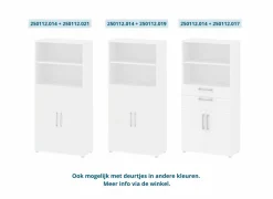 Boekenrek Prima 89x40x186cm - decor - wit- Rekken|Boekenkast