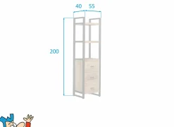 Boekenrek Sanguine 55x40x200cm - mango massief - natuur- Rekken|Boekenkast