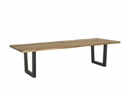 Boomstamtafel Scarface 300x110cm - sheesham massief - naturel- Eettafels