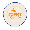 Platte Borden|Bord C'est La Vie Ø25cm - stoneware - multicolor