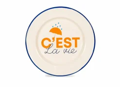 Platte Borden|Bord C'est La Vie Ø25cm - stoneware - multicolor