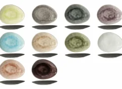 Cosy & Trendy Bord Streetfood festival 15x11,5cm - keramiek - multicolor- Platte Borden|Hapjes