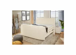 Compleet Bed|Tweepersoonsbedden|Boxspring Belair Max 180x200cm - stof - ecru