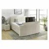 Compleet Bed|Tweepersoonsbedden|Boxspring Belair Max 180x200cm - stof - beige met tv-lift en opbergruimte