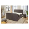 Compleet Bed|Tweepersoonsbedden|Boxspring Belair Mix 180x200cm - stof - antraciet met tv-lift en opbergruimte