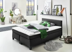 Boxspring BX1480 140x200cm - stof - antraciet- Boxsprings