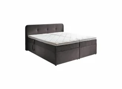 Compleet Bed|Tweepersoonsbedden|Boxspring BX1880  180x200cm - stof - grijs met opbergruimte