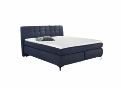 Compleet Bed|Tweepersoonsbedden|Boxspring Gitta 140x200cm - stof - blauw