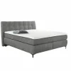 Compleet Bed|Tweepersoonsbedden|Boxspring Gitta 180x200cm - stof - lichtgrijs