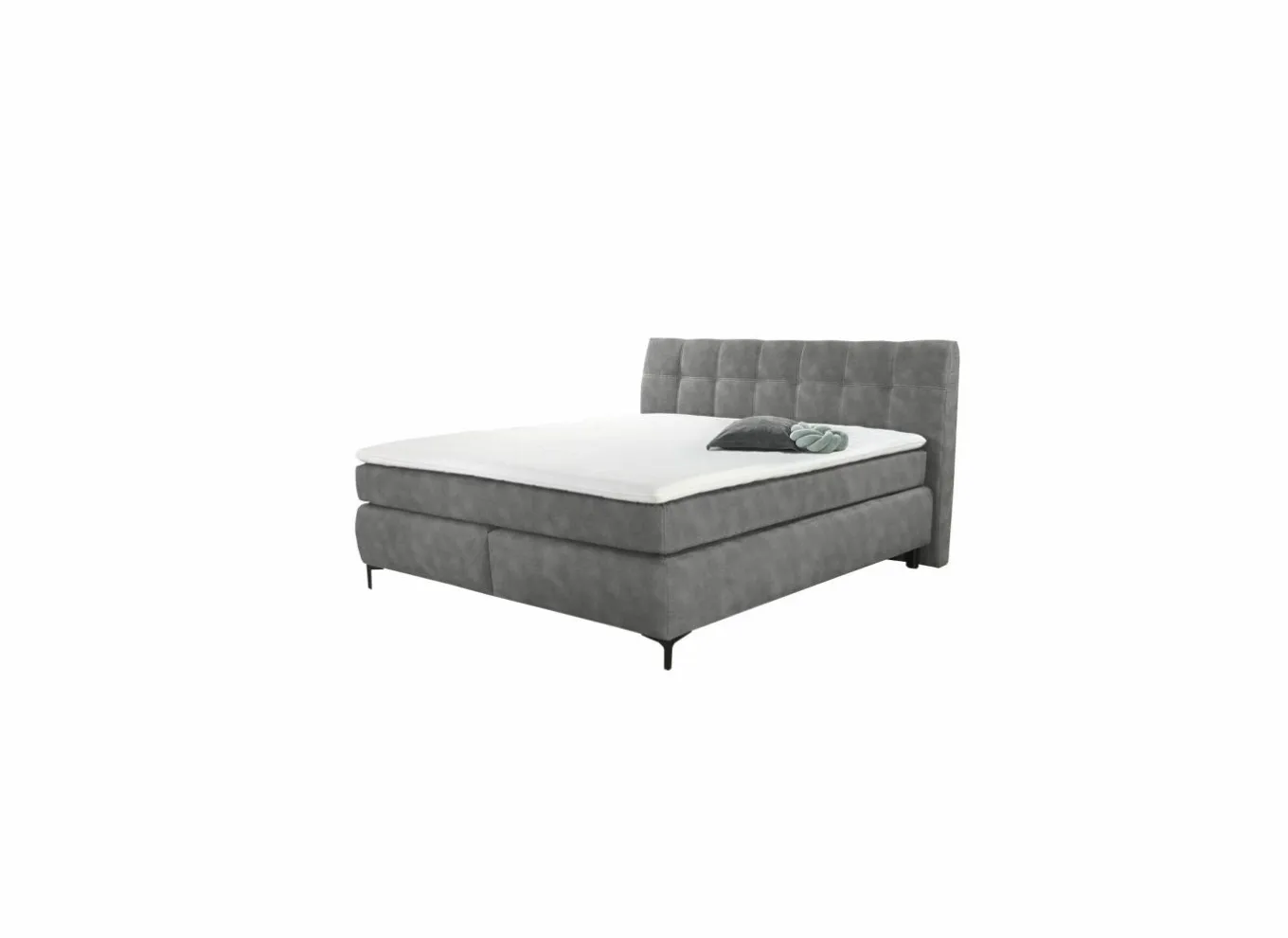 Compleet Bed|Tweepersoonsbedden|Boxspring Gitta 180x200cm - stof - lichtgrijs