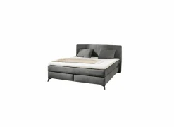 Compleet Bed|Tweepersoonsbedden|Boxspring Kira Max 160x200cm - stof - donkergrijs