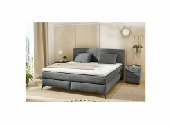 Compleet Bed|Tweepersoonsbedden|Boxspring Kira Max 180x200cm - stof - donkergrijs