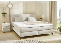 Compleet Bed|Tweepersoonsbedden|Boxspring Kira Mix 180x200cm - stof - beige