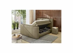 Compleet Bed|Tweepersoonsbedden|Boxspring 180x200cm - stof - modder met tv-lift en opbergruimte