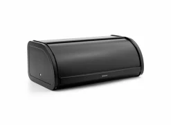 Brabantia Broodtrommel met schuifdeksel 44,5x26,2x17,3cm - staal - matt black- Broodtrommels