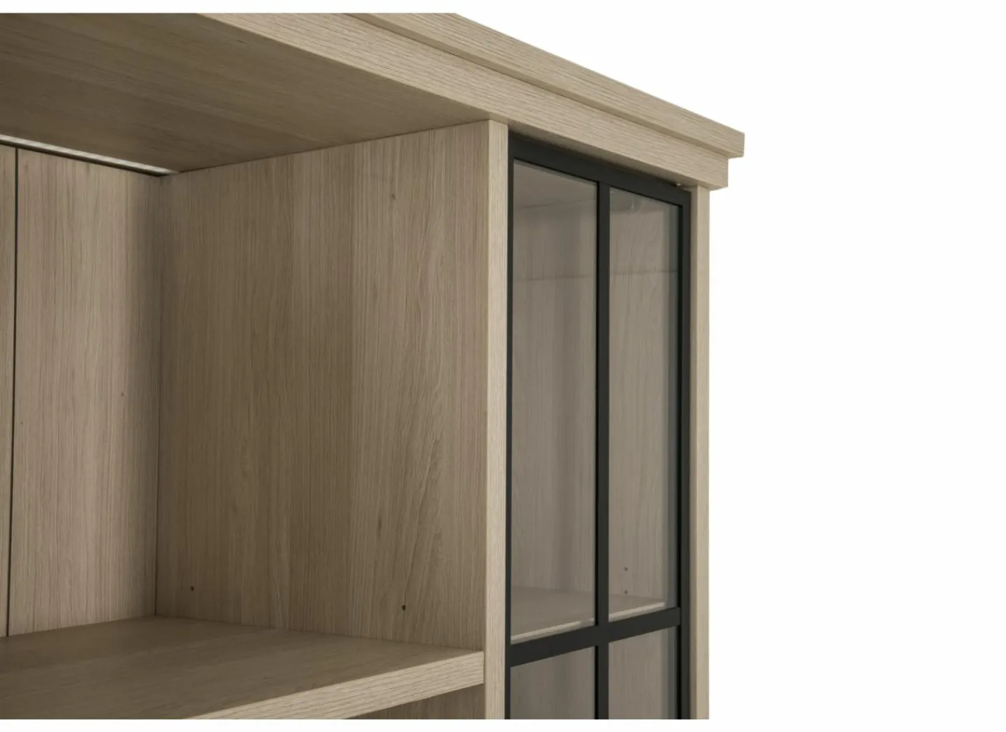 Buffetkast 216cm - decor - natuurlijke olm- Vitrinekasten|Wandmeubels