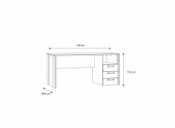 Woonkamer Bureau|Kantoorbureau|Bureau Clif-B 160x70cmx74cm - decor - old wood