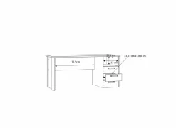 Woonkamer Bureau|Kantoorbureau|Bureau Clif-B 160x70cmx74cm - decor - old wood