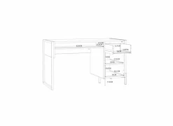 Bureau Oriental Tree 129,4cm - decor - bartex eik- Woonkamer Bureau|Bureau