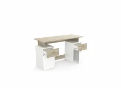 Demeyere Bureau Platon 135x55cm - decor - kronberg eik & wit- Woonkamer Bureau|Kantoorbureau