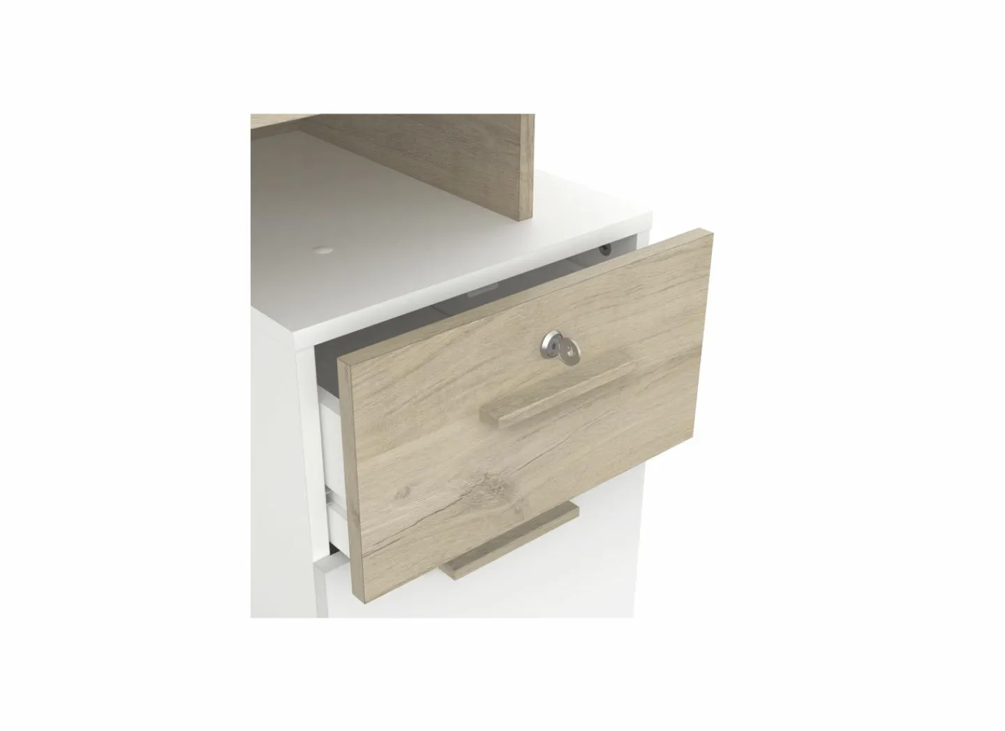 Demeyere Bureau Platon 135x55cm - decor - kronberg eik & wit- Woonkamer Bureau|Kantoorbureau
