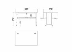 Kantoorbureau|Bureau Prima 120x80x75cm - melamine - wit