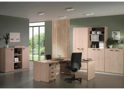 Bureau Rio 180x80x73cm - melamine - lente eik- Kantoorbureau