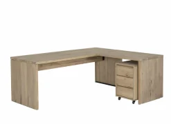 Bureau Yoda 200x80x76cm - eik massief - naturel- Kantoorbureau