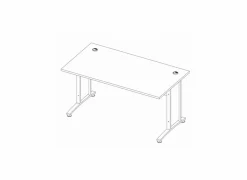 Kantoorbureau|Bureaublad Prima 120x80x3cm - decor - wit