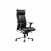 Bureaustoelen|Bureaustoelen|Bureaustoel Harley 66x66x120,5cm - lederlook - zwart