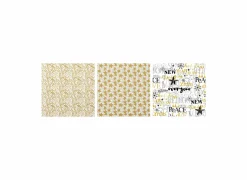 Cadeaupapier Kerst 70x200cm goud wit zwart- Kerstdecoratie