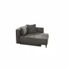 Zetelbedden|Fauteuils|Chaise longue Rex Recamière  155x95x81cm - stof - grijs met bedfunctie