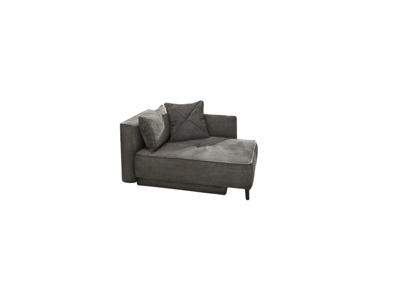 Zetelbedden|Fauteuils|Chaise longue Rex Recamière 155x95x81cm - stof - grijs met bedfunctie