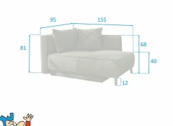 Chaise longue Rex Recamière 155x95x81cm - stof - groen met bedfunctie- Zetelbedden|Fauteuils