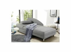 Slaapbanken|Fauteuils|Chaise longue Roy Recamière 149x90cm - stof - lichtgrijs met bedfunctie