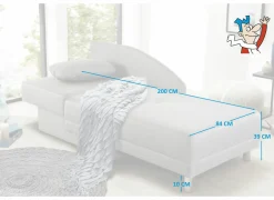 Slaapbanken|Fauteuils|Chaise longue Roy Recamière 149x90cm - stof - lichtgrijs met bedfunctie