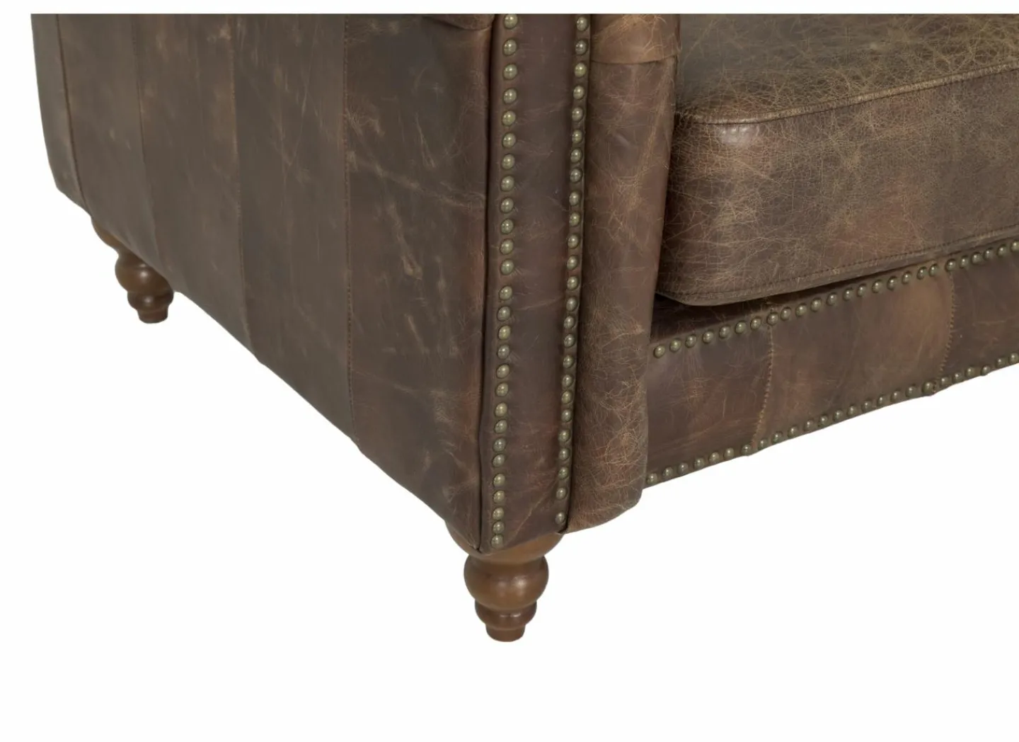 Chesterfield Stanley 4-zit - leder - bruin- Zetels