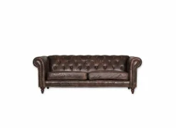 Chesterfield Stanley 3-zit - leder - bruin- 3-Zits Zetels|Zetels
