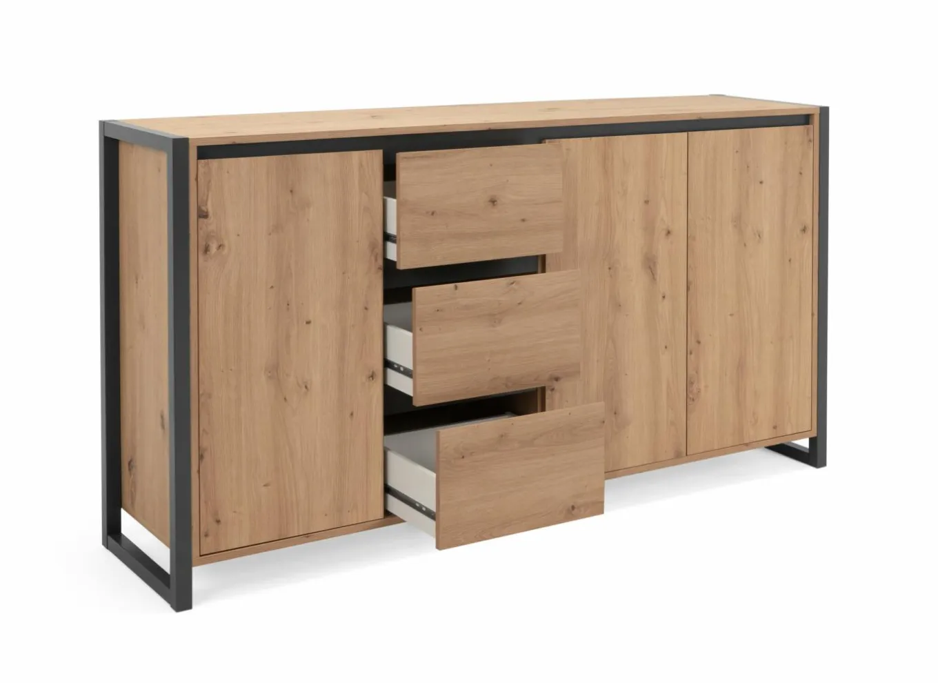 Commode|Commode|Commode Denver 160cm - decor - artisanale eik & anthraciet