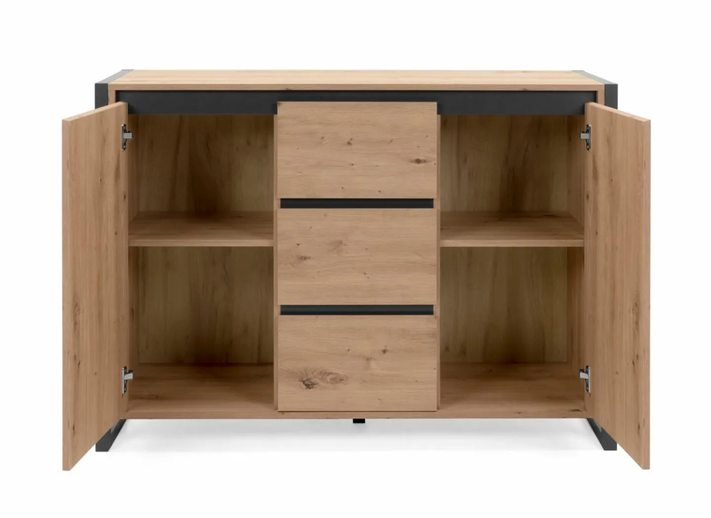 Commode Denver 120cm - decor - artisanale eik & anthraciet- Commode|Commode