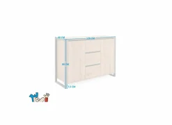 Commode Denver 120cm - decor - artisanale eik & anthraciet- Commode|Commode