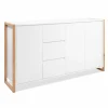 Commode|Commode|Commode Denver 160x40x88cm - decor - wit & artisanale eik