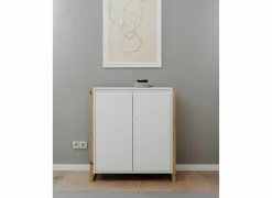 Commode Denver  80x88x40cm - decor - wit & artisanale eik- Commode|Commode