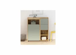 Commode|Commode|Commode Hoa 105x41x120cm - decor - mauvella eik & groen