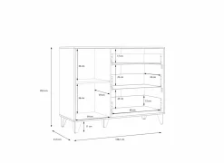 Commode|Commodes|Commode Lya 108x42x86cm - decor - cabezone oak & mauvella oak