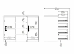 Commode Naia 121x50x91cm - decor - cashmere/jackson hickory- Commode|Commode