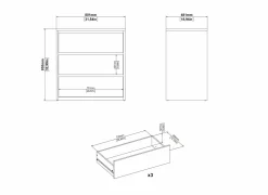 Commode Next 80x48x84cm - decor - wit/jackson hickory- Commode|Commode
