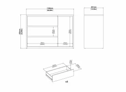 Commode|Commode|Commode Next 119x48x84cm - decor - wit/jackson hickory